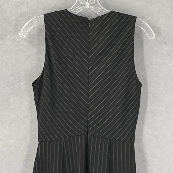 White House Black Market Dress Women 2 Asymmetric Sleeveless Pinstriped Career - Picture 6 of 14